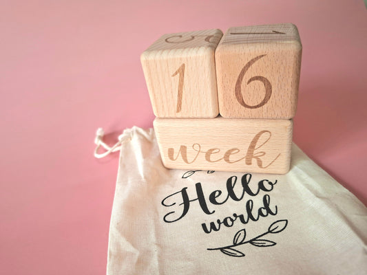 Milestone & Countdown Blocks with Drawstring Bag