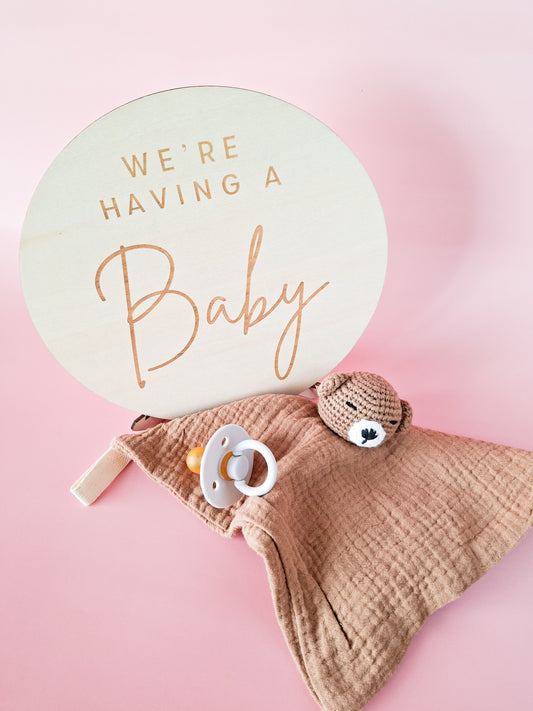 Self-Standing Baby Announcement Plaque