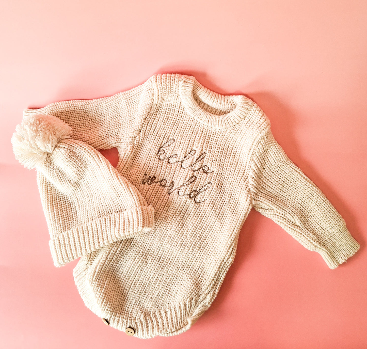 Birth Announcement Knitted Romper